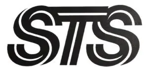 Stylized black STS logo