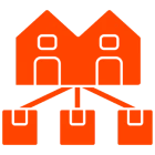 Schematic of connected houses and boxes
